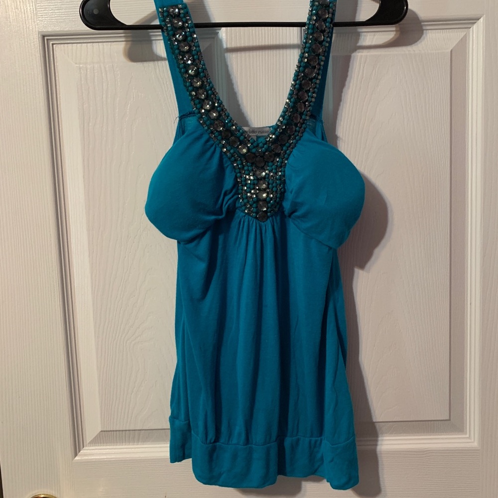 Women’s Blue beaded tank small